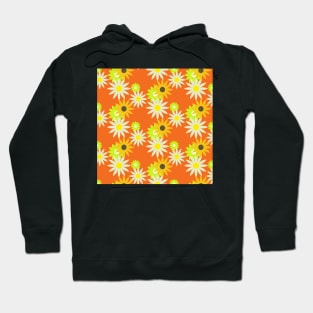 Daisy pattern on retro orange Hoodie